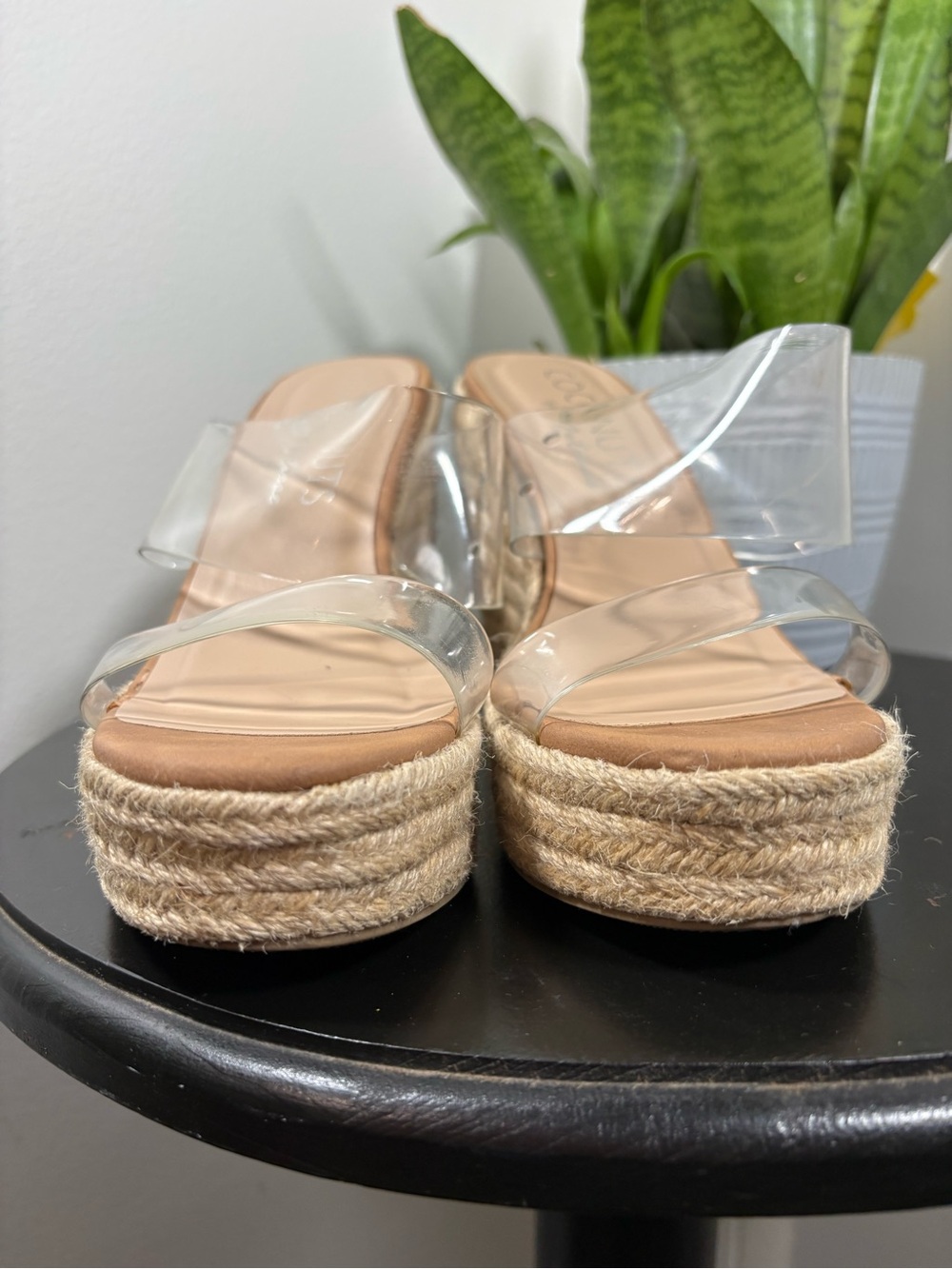 🥥 Coconuts by Matisse 🌴 Big Fan slip-on espadrille wedge with clear straps 6.5M - Picture 2 of 9